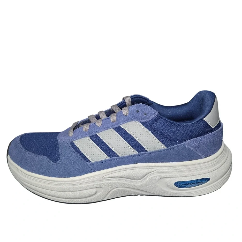 Adidas Cloudfoam Cuxxion 80s Mens Blue Grey Sneakers KJ4274 Wide Size 9.5
